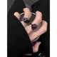 Dark retro ring for women ins niche design sense open mouth adjustable ring cold style index finger tail ring trendy men