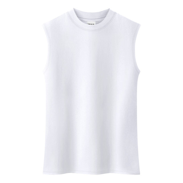Two free combinations of solid color semi -high neck camisole women in summer cotton slim sleeveless bottoming shirts