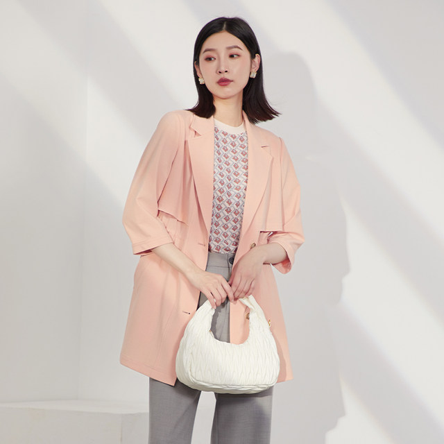 Yangmen 2025 spring new single-layer windbreaker for women mid-length ...