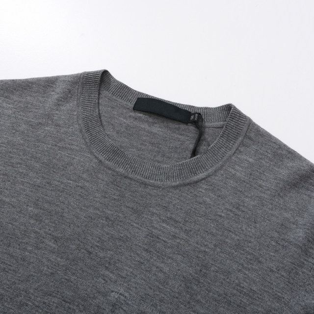 SF427 Saint Men's Cardigan Comfortable and Elastic Wool Casual Round Neck Pullover Sweater Gray
