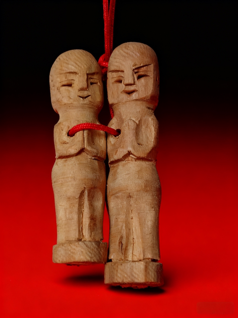 Fidelity peach wood carving three-dimensional peach wood figure ornaments pendant for men and women handmade unpainted puppet portrait pendant to carry with you