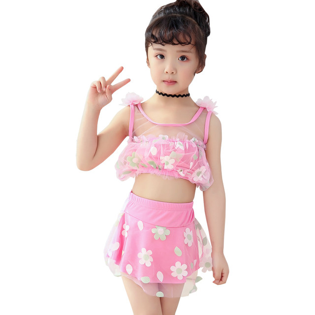 Children's split swimsuit for girls, bikini, princess dress, conservative boxer angle, cute baby swimsuit 3-6 years old
