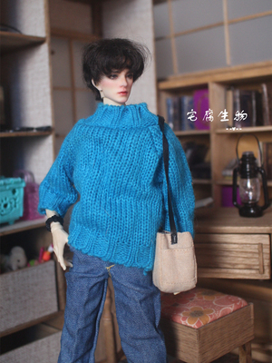 taobao agent Blue Big Block Sweater 1/6bjd Male Male soldier OB27 Yoge Ken Kenzi baby clothes top