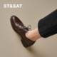 
Saturday retro lace-up leather shoes for women 2025 spring new British style commuting shoes for women's shoes round toe thick heel