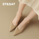 St/Sat/Sat Saturday 2025 new soft sole and no tiring high heels black versatile formal temperament women's singles shoes
