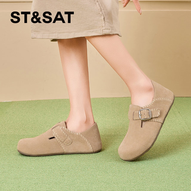 Saturday retro style Birkenstock shoes for women 2025 new autumn fashion slip-on slip-on shoes commuting shallow mouth shoes