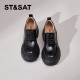Saturday thick-soled loafers for women 2025 new spring British style high-end small leather shoes thick high-heeled single shoes for women