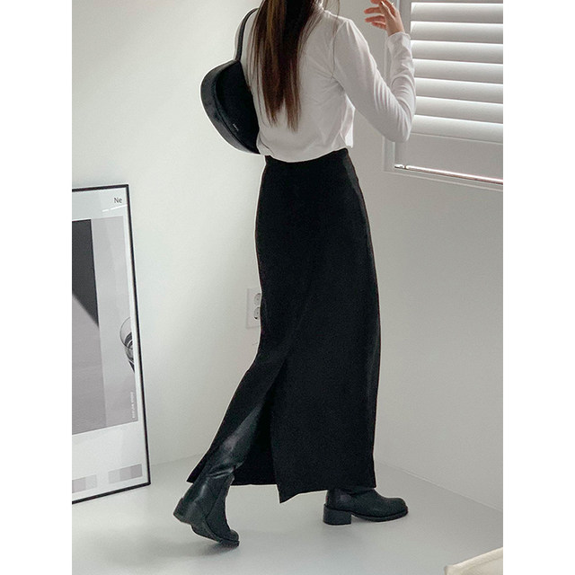 High -waisted skirt 2024 spring new spring long skirt temperament, commute temperament temperament high -level straight tube long skirt