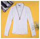Autumn shirt for women long sleeves plus velvet large size lace stand collar lace professional cotton shirt slim base top inch