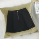 L discount women's skirt A-line skirt mid-waist zipper decoration solid color short skirt commuting OL style casual and versatile
