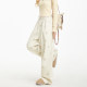 NERESUM milk apricot puppy printed casual trousers loose straight pants lace splicing draped slimming pants