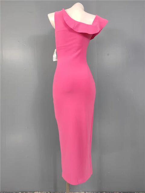 Foreign trade single FN lady's personality elegant and fashionable shoulder -leaf edge is thin and wild summer new dress women