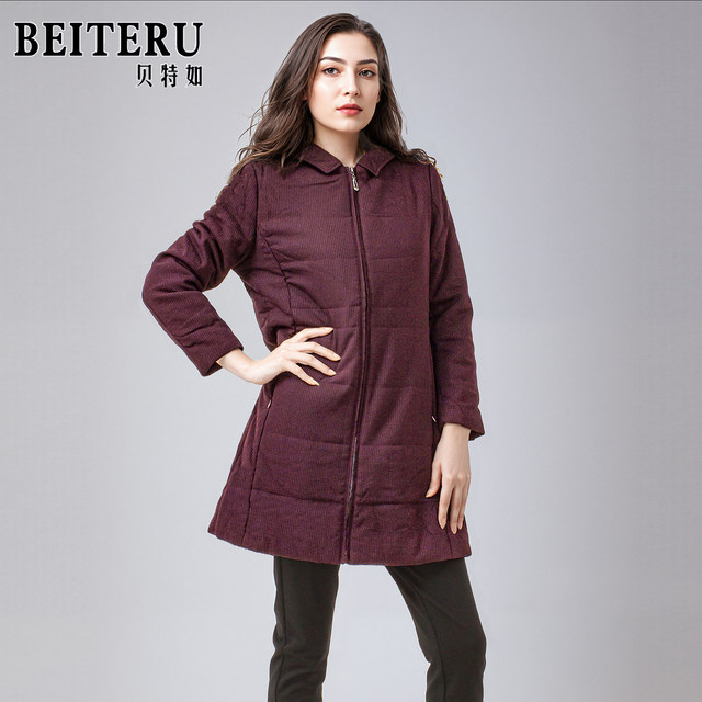Beteru cotton coat new winter hooded slim fit middle-aged and elderly women's mother's wear warm cotton coat YJ