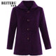 Beteru mother's winter coat new middle-aged women's wool woolen style lapel short top counter genuine