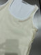 Niche design 23 summer simple and fashionable letter embroidery strap drawstring mesh splicing fake two-piece vest