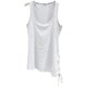 Niche design 23 summer simple and fashionable letter embroidery strap drawstring mesh splicing fake two-piece vest
