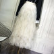 Cake skirt skirt long skirt female autumn and winter skirt irregular ruffled sweet apricot white fairy nets skirt