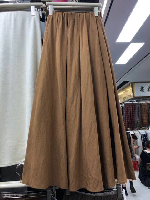 Yamamoto Wind Falling Skin Skirt Long Fall Various High waist Slender A -line Temperature Skirt Skirt Skirt

