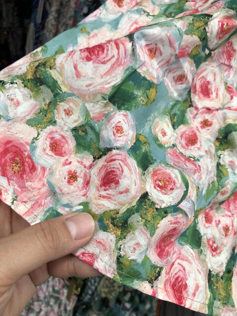 Summer age-reducing oil painting style floral elastic waist spliced ​​tutu skirt for women, colorful printed A-line umbrella skirt, mid-length