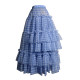 Jane Ai Garden plaid mesh stitching asymmetric half -bodies skirt niche design sense puff JA83
