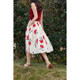 HeyDress French printed skirt for women in summer high waist loose A-line pleated skirt gentle temperament skirt