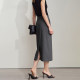 Amii2025 summer new high-zhisensor commuting style elegant rear slit straight skirt skirt women's midi skirt