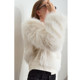 Amii2024 winter new style modern warm V-neck imitation fox fur fur coat women's metal buckle loose top