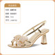 Size-free genuine leather women's shoes thick heels sandals summer open-toe high heels bag-toe sandals
