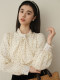 Ron French Polka Dot Pearl Shirt 2024 Early Spring New Design Bow Chic White Top T