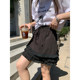 
NAZ's large size ice flower cotton ruffle leaves summer high waist Korean version age-reducing elastic waist short skirt fat mm skirt
