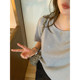 
NAZ large size cotton and ammonia blended fashionable sequins casual versatile T-shirt fat mm summer short-sleeved loose top