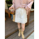 
NAZ's large size ice flower cotton ruffle leaves summer high waist Korean version age-reducing elastic waist short skirt fat mm skirt