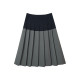 NAZ's big size early spring new style fashion French college style retro contrasting color fat mm pleated temperament skirt
