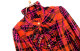 New Fairyfair counter genuine rose red orange plaid stand collar ruffled bow cotton high-end shirt