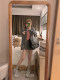 Yukiss miu fake two-piece contrasting color knitted cardigan for women spring and autumn Korean slim-fitting thin versatile fashionable top