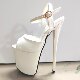Summer fish mouth sandals pole dance super high heels hot sale 22CM sexy buckle women's shoes solid color 19cm large size open toe