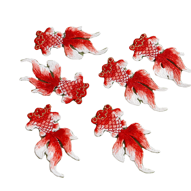 Antique embroidery fabric goldfish koi patch handmade hair accessories diy material Chinese style hairpin accessories HD386