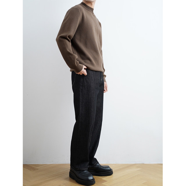 SHIJOIN original FUNDAJOIN half turtle neck knitted solid color sweater autumn and winter loose inner long sleeves 200115