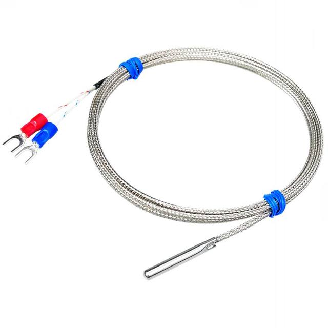 K-type stainless steel rigid tube temperature sensor probe 4*30*1000 probe type thermocouple temperature sensing wire/head/rod