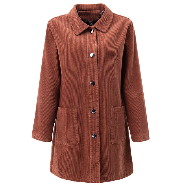 Grandma corduroy jacket spring and autumn 2025 new middle-aged and elderly women pure cotton corduroy large size casual mother windbreaker