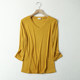 Silk 7-quarter sleeve T-shirt for women with versatile solid color mulberry silk knitted tops with slim V-neck base shirts with multiple colors