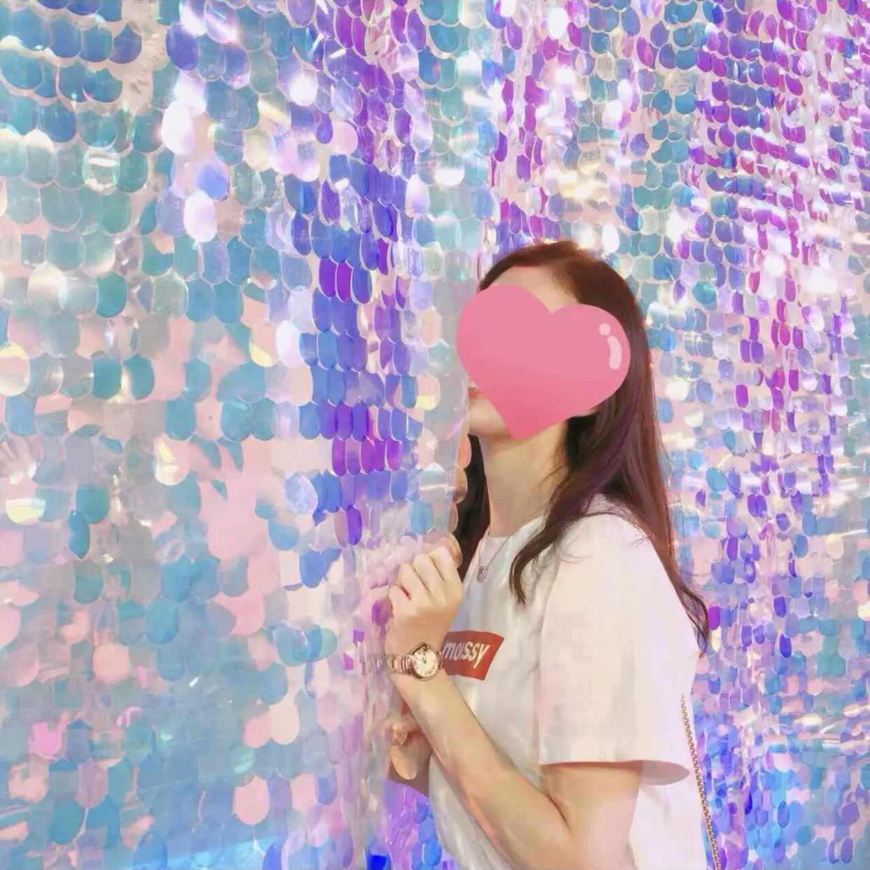 3 4幻彩粉色大水滴拍照背景布抖音珠片魚鱗大亮片佈網紅背景牆 Taobao