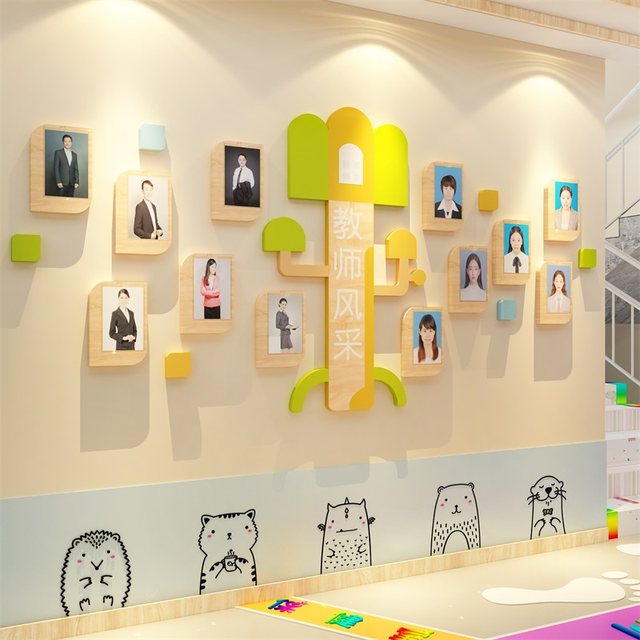 Teacher Office Cultural Wall Sticker Photo Introduction Style Display ...