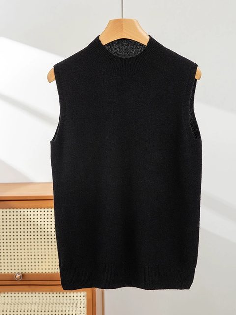 Off code 39 yuan half turtleneck wool vest women's suit inner wear outer top waistcoat sleeveless bottoming sweater