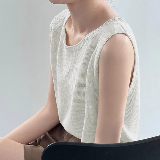 Women's Tennis Line Sling Vest for Women's Summer Outer and Inner Outer 2025 New Loose Sleeveless Knitted Base Top