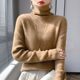 Autumn and winter new style 100 woolen sweater women's pile collar slim sweater knitted thickened wool turtleneck solid color bottoming shirt