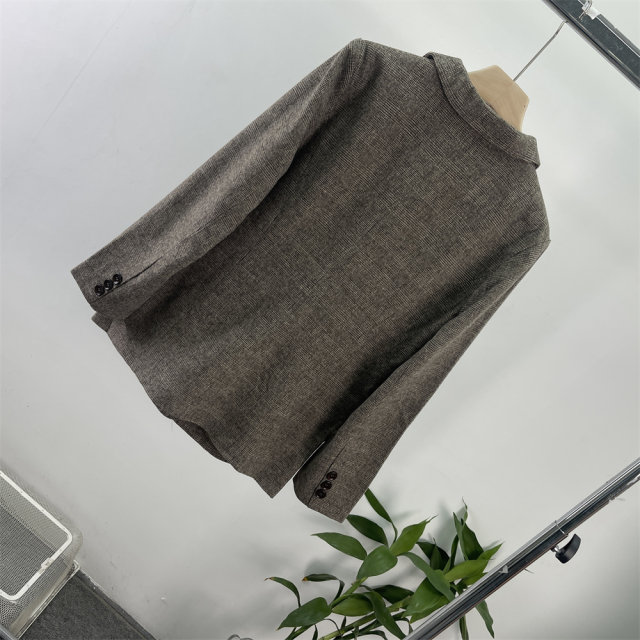 2024 autumn and winter retro British plaid 41% wool nickname slim suit jacket