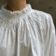 Domestic spot Petite Mendigote French turtleblap bubble sleeve wood ear ear long -sleeved top Tissam
