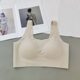 Medium-sized, large-size, traceless, comfortable, nude, sports underwear for women, fixed cup, no steel ring, wide shoulder strap, anti-exposure bra