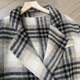 @Autumn and Winter BI coats! Retro and fashionable high-end Korean style plaid loose casual wool coat for women